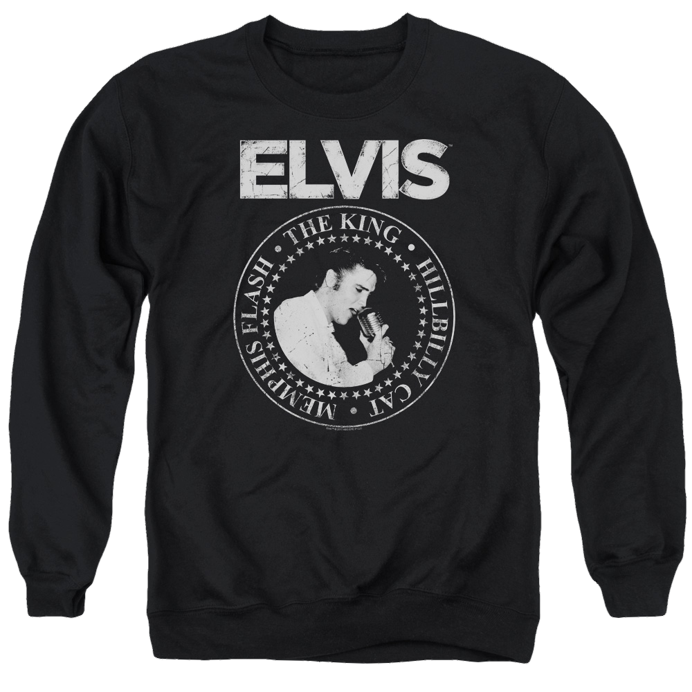 Elvis Presley Rock King - Men's Crewneck Sweatshirt Men's Crewneck Sweatshirt Elvis Presley