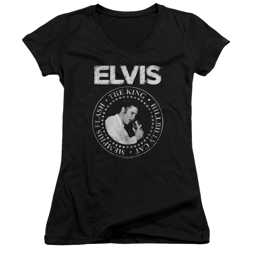 Elvis Presley Rock King - Juniors V-Neck T-Shirt Juniors V-Neck T-Shirt Elvis Presley