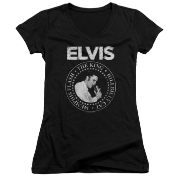 Elvis Presley Rock King - Juniors V-Neck T-Shirt Juniors V-Neck T-Shirt Elvis Presley