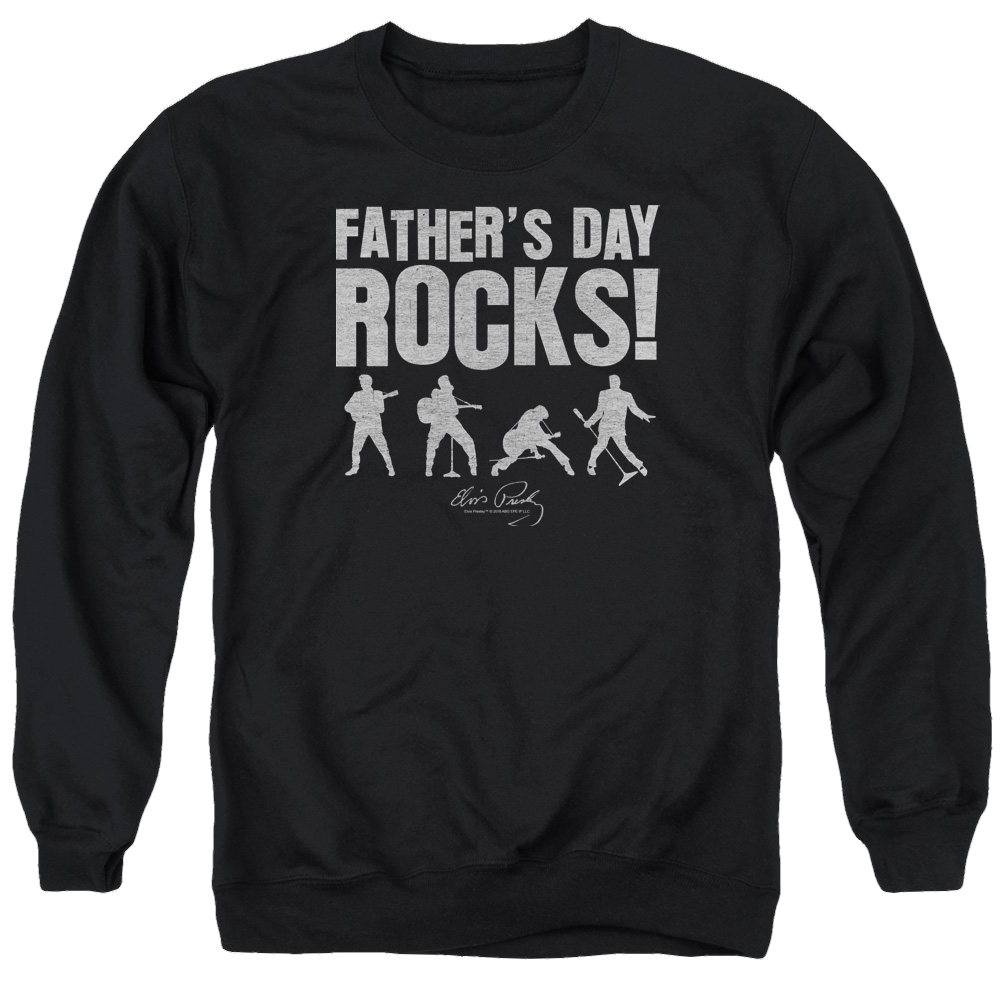 Elvis Presley Fathers Day Rocks - Men's Crewneck Sweatshirt Men's Crewneck Sweatshirt Elvis Presley