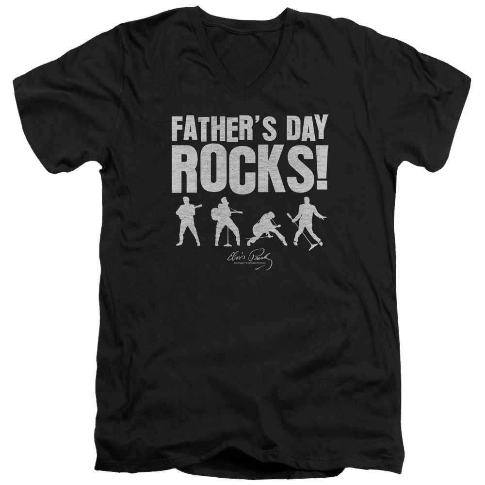 Elvis Presley Fathers Day Rocks - Men's V-Neck T-Shirt Men's V-Neck T-Shirt Elvis Presley
