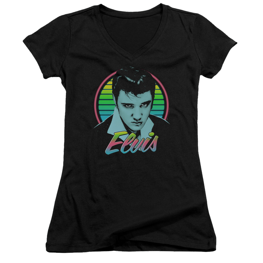 Elvis Presley Neon King - Juniors V-Neck T-Shirt Juniors V-Neck T-Shirt Elvis Presley