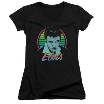 Elvis Presley Neon King - Juniors V-Neck T-Shirt Juniors V-Neck T-Shirt Elvis Presley