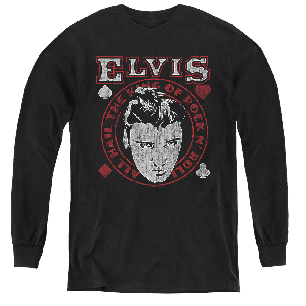 Elvis Presley Hail The King - Youth Long Sleeve T-Shirt Youth Long Sleeve T-Shirt Elvis Presley