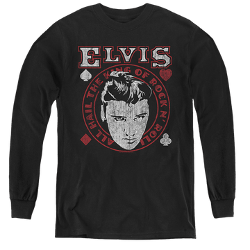 Elvis Presley Hail The King - Youth Long Sleeve T-Shirt Youth Long Sleeve T-Shirt Elvis Presley