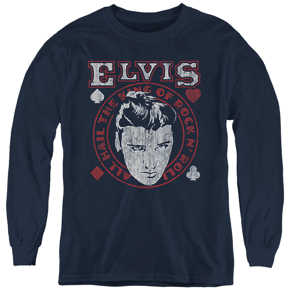 Elvis Presley Hail The King - Youth Long Sleeve T-Shirt Youth Long Sleeve T-Shirt Elvis Presley