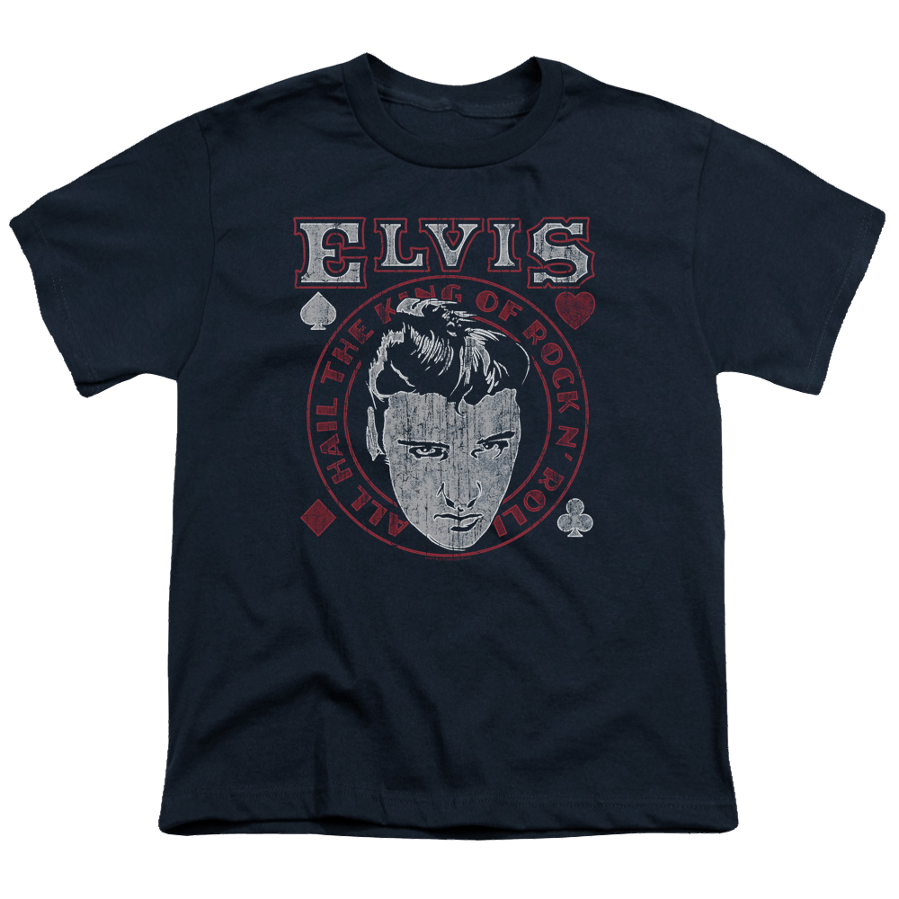 Elvis Presley Hail The King - Youth T-Shirt Youth T-Shirt (Ages 8-12) Elvis Presley