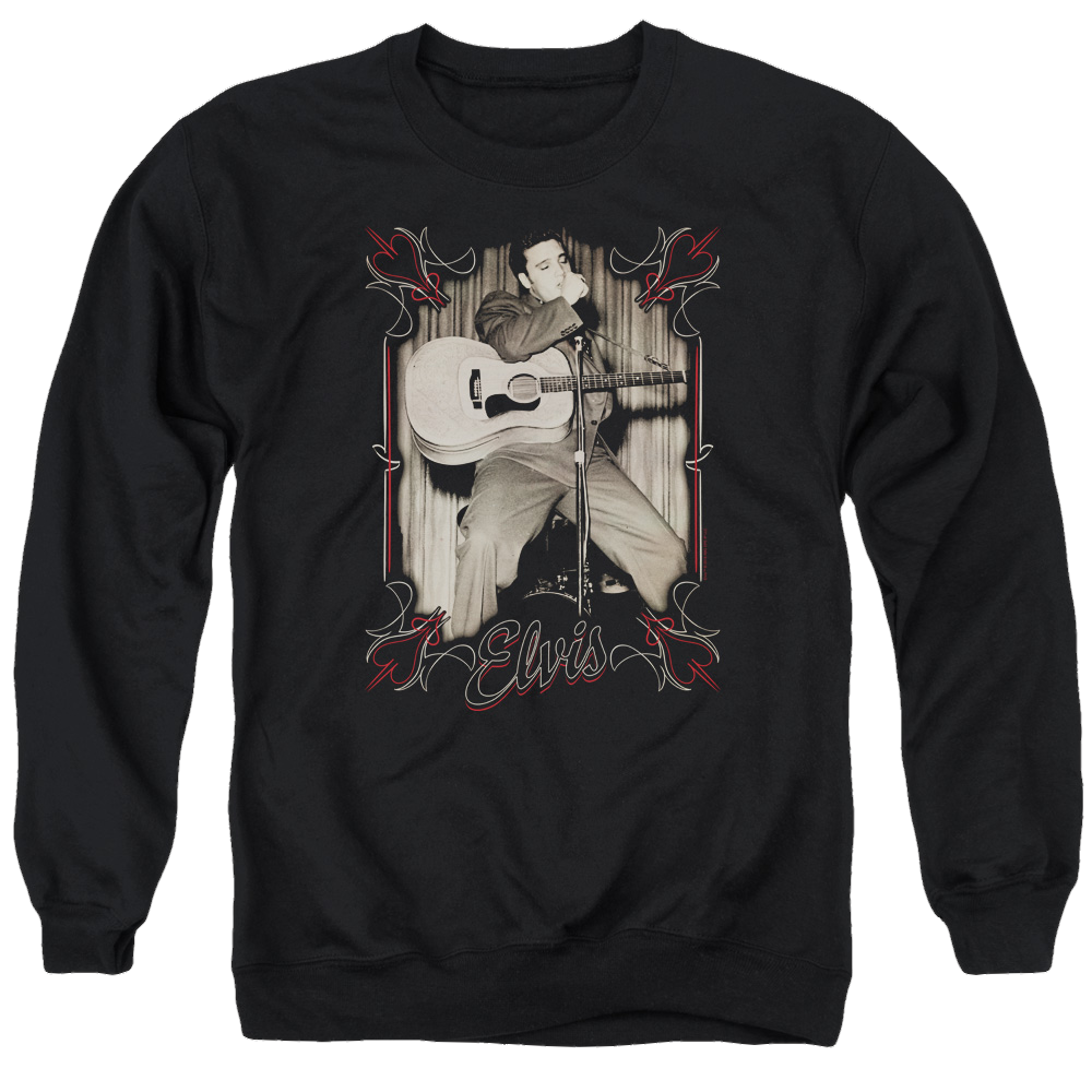 Elvis Presley Elvis Pinstripes - Men's Crewneck Sweatshirt Men's Crewneck Sweatshirt Elvis Presley