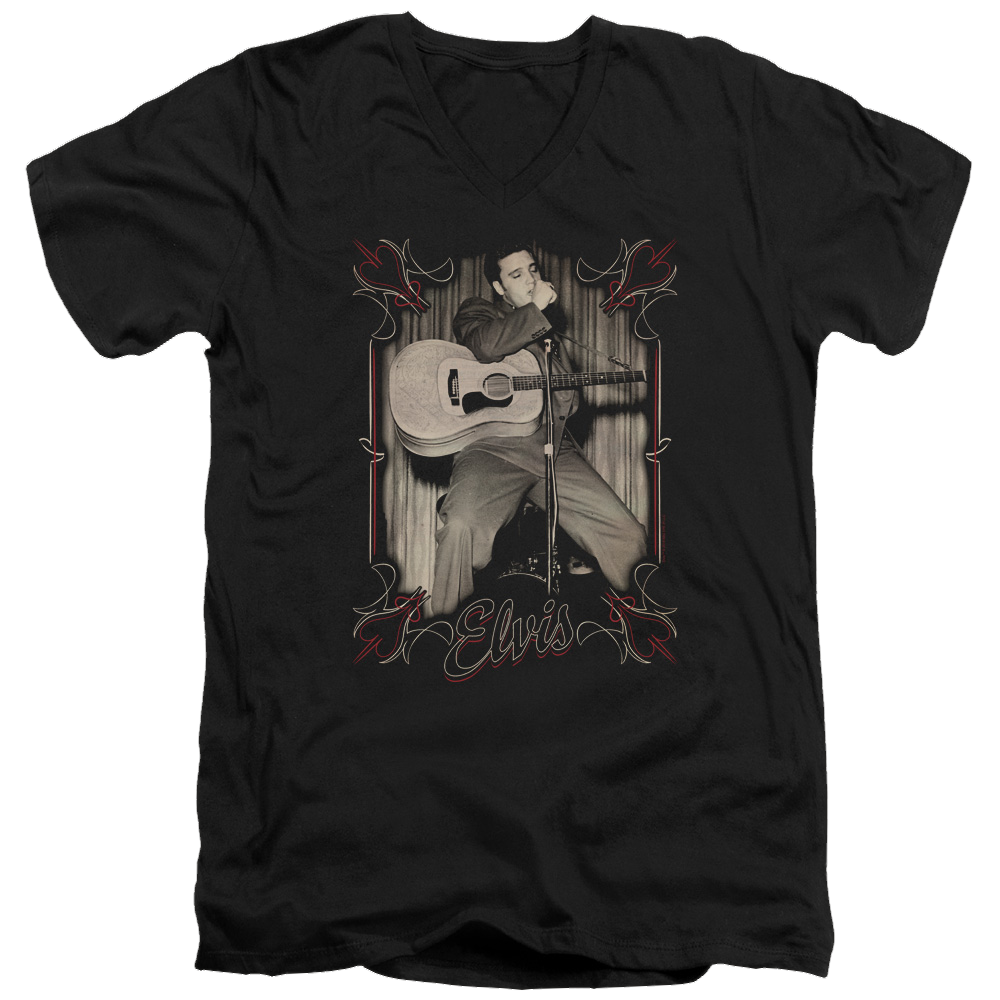 Elvis Presley Elvis Pinstripes - Men's V-Neck T-Shirt Men's V-Neck T-Shirt Elvis Presley