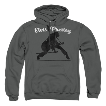 Charcoal pullover hoodie with Elvis Presley Overprint graphic