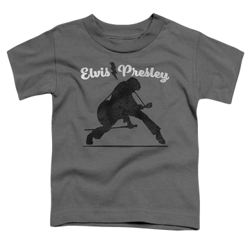 Charcoal kid's t-shirt for ages 4 to 7 with Elvis Presley Overprint graphic