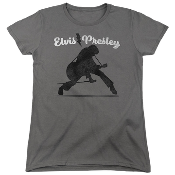 Charcoal women's t-shirt with Elvis Presley Overprint graphic