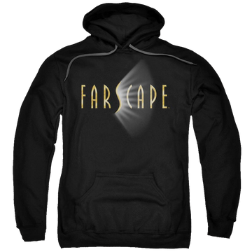 Black pullover hoodie with Farscape Logo graphic