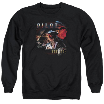 Black men's crewneck sweatshirt with Farscape Pilot graphic