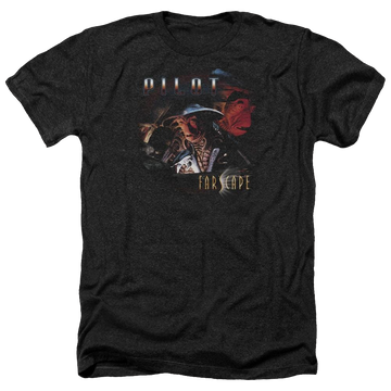 Charcoal men's heather t-shirt with Farscape Pilot graphic