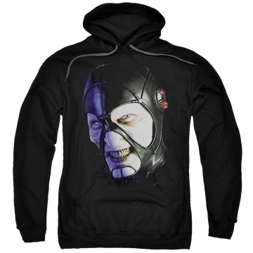 Black pullover hoodie with Farscape Keep Smiling graphic