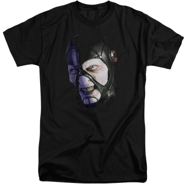 Black men's tall fit t-shirt with Farscape Keep Smiling graphic