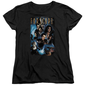 Black women's t-shirt with Farscape Comic Cover graphic