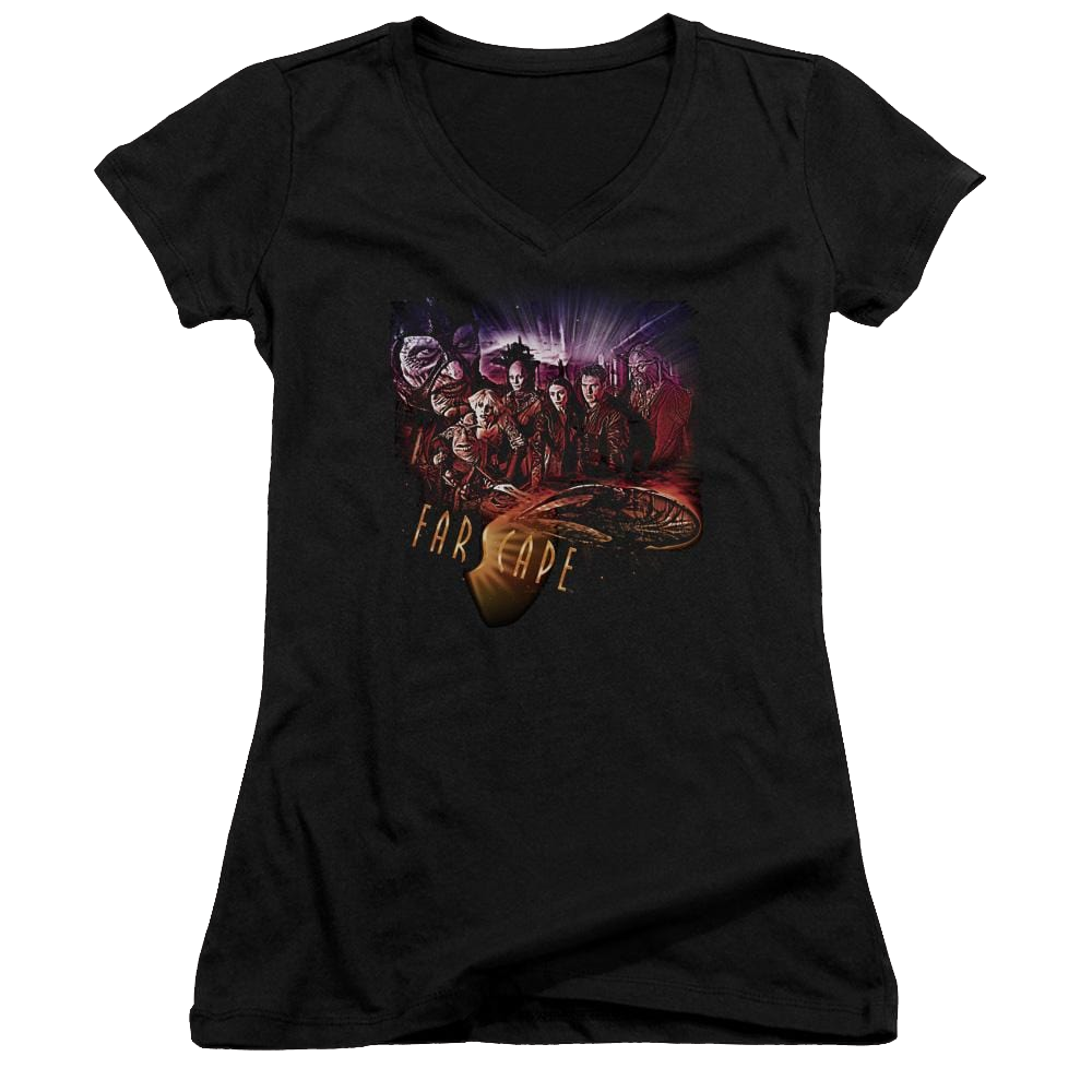 Farscape Graphic Collage - Juniors V-Neck T-Shirt Juniors V-Neck T-Shirt Farscape