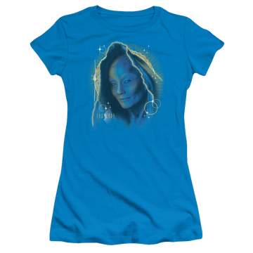 Turquoise juniors t-shirt with Farscape Solar Flare graphic