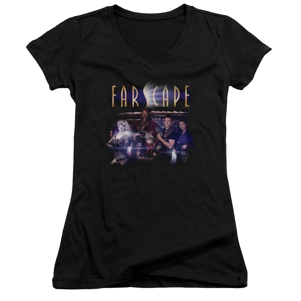 Farscape Flarescape - Juniors V-Neck T-Shirt Juniors V-Neck T-Shirt Farscape