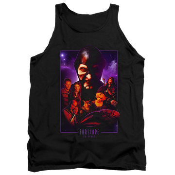Black men's tank with Farscape 20 Years Collage graphic