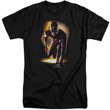 Black men's tall fit t-shirt with The Flash Ready graphic