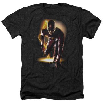 Charcoal men's heather t-shirt with The Flash Ready graphic