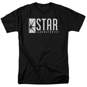 Black men's regular fit t-shirt with The Flash S.t.a.r. graphic