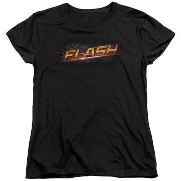 Black women's t-shirt with The Flash Logo graphic