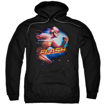 Black pullover hoodie with The Flash (TV Series) Fastest Man graphic