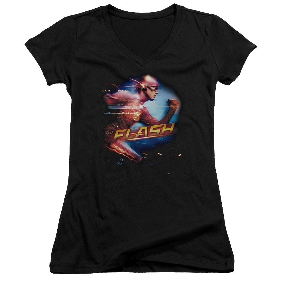The Flash Fastest Man Juniors V-Neck T-Shirt Juniors V-Neck T-Shirt The Flash