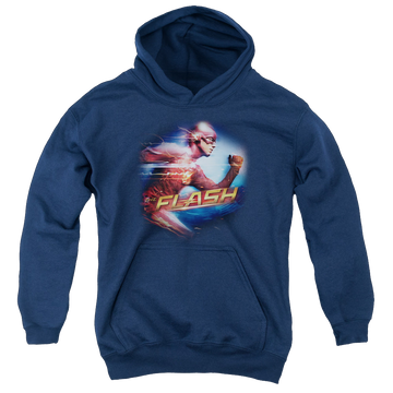 Navy youth hoodie for ages 8 to 12 with The Flash (TV Series) Fastest Man graphic
