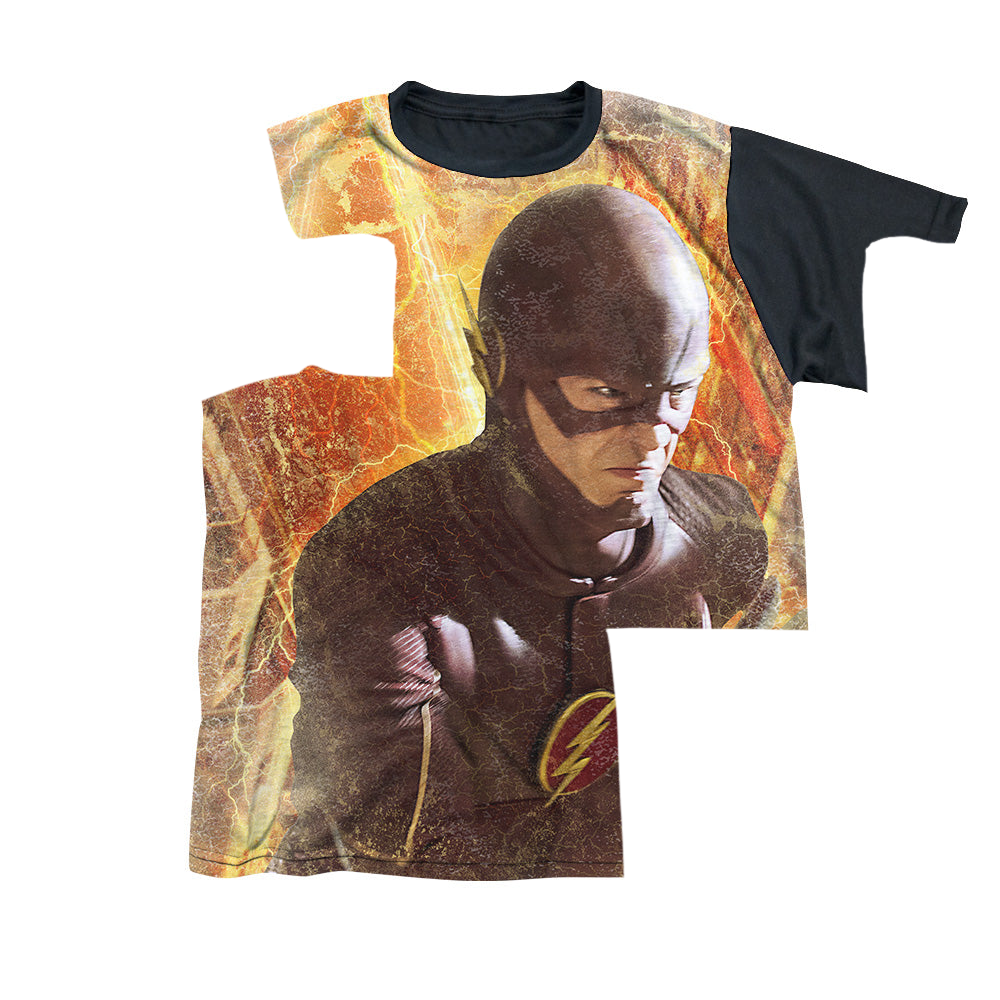 Flash, The (TV Series) Flash Town - Youth Black Back T-Shirt Youth Black Back T-Shirt (Ages 8-12) The Flash