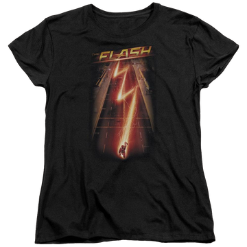 Black women's t-shirt with Flash Ave graphic
