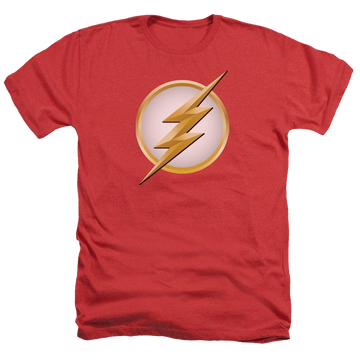 Red men's heather t-shirt with The Flash New Logo graphic