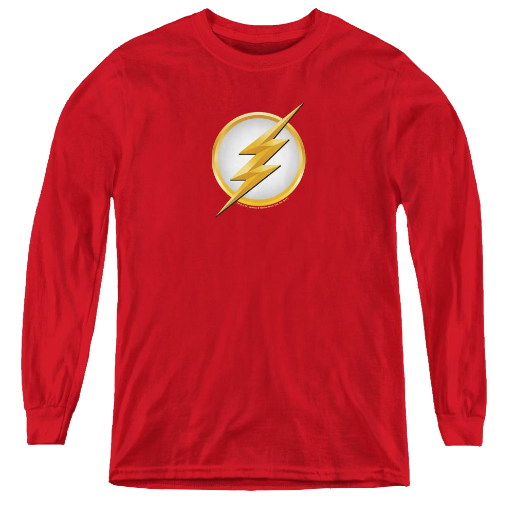 Flash, The (Tv Series) New Logo - Youth Long Sleeve T-Shirt Youth Long Sleeve T-Shirt The Flash