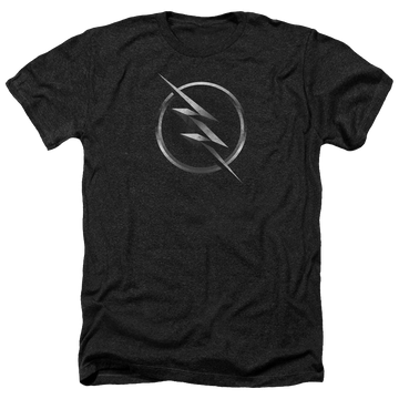 Charcoal men's heather t-shirt with The Flash Zoom Logo graphic