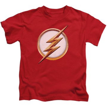 Red kid's t-shirt for ages 4 to 7 with The Flash (TV Series) Season 4 Logo graphic