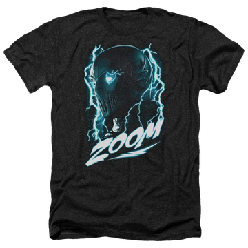 Charcoal men's heather t-shirt with The Flash Zoom graphic