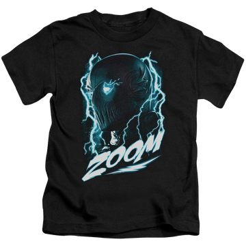 Black kid's t-shirt for ages 4 to 7 with The Flash (TV Series) Zoom graphic