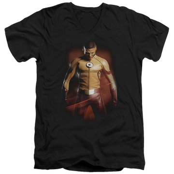 Black men's v-neck t-shirt with The Flash Kid Flash graphic