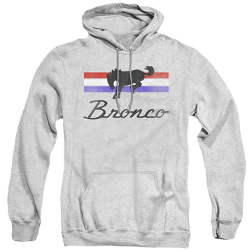 Athletic heather pullover hoodie with Ford Bronco Stripes graphic