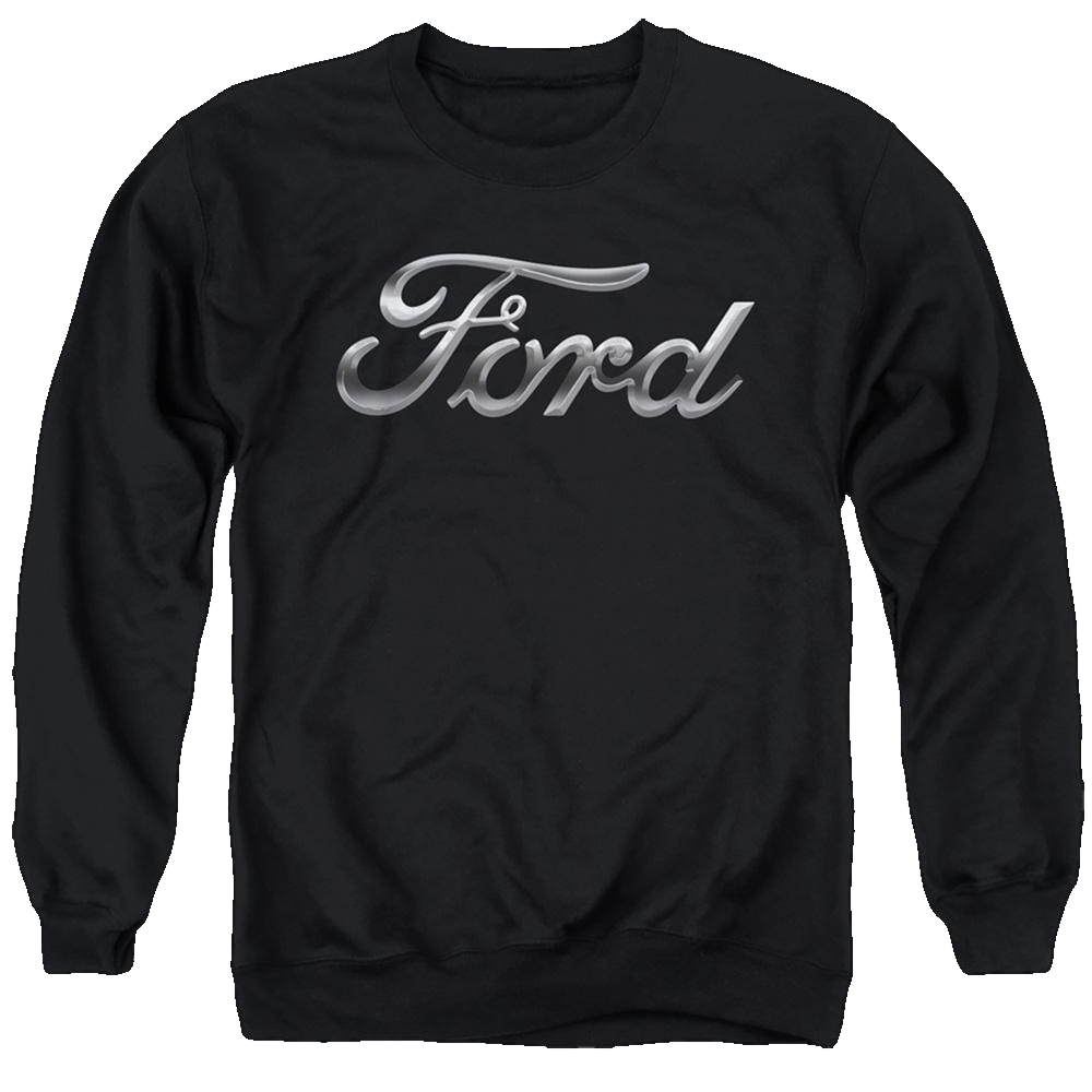 Ford Chrome Ford Logo - Men's Crewneck Sweatshirt Men's Crewneck Sweatshirt Ford