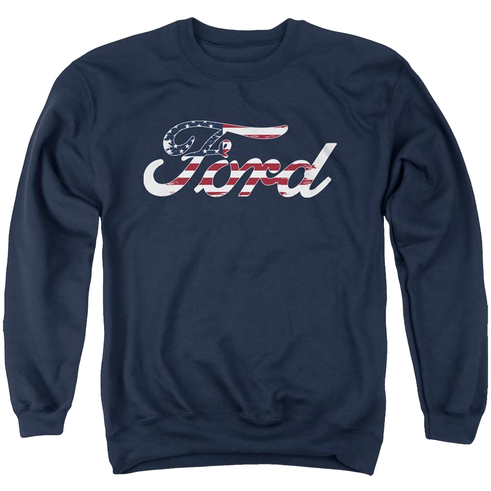 Ford Flag Logo - Men's Crewneck Sweatshirt Men's Crewneck Sweatshirt Ford