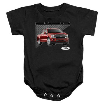 Black baby bodysuit with Ford F 150 graphic