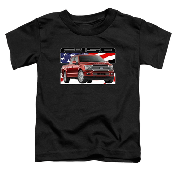 Black toddler t-shirt with Ford F 150 Flag graphic