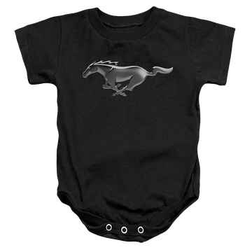 Black baby bodysuit with Ford Modern Mustang graphic