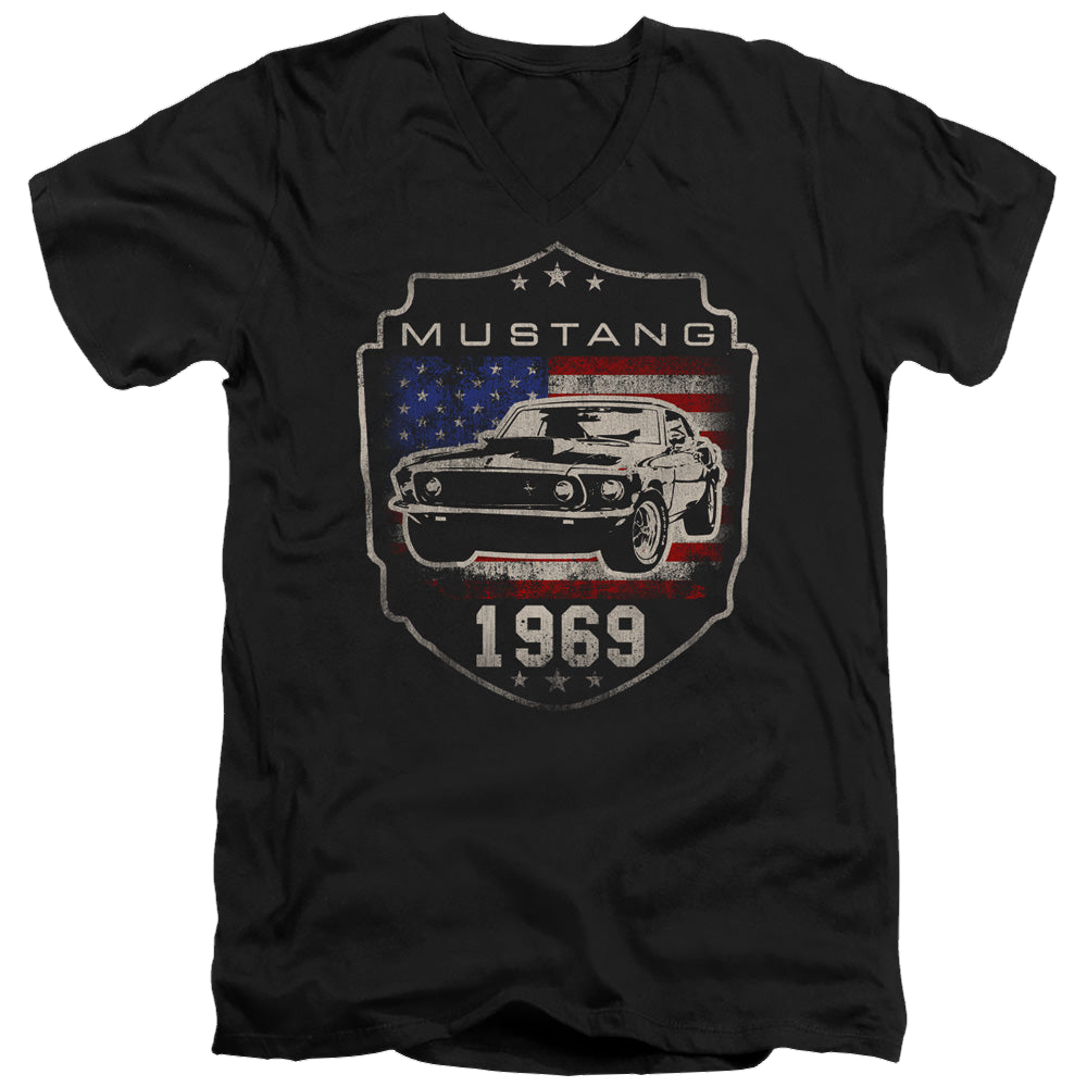 Ford Mustang 1969 Flag - Men's V-Neck T-Shirt Men's V-Neck T-Shirt Ford