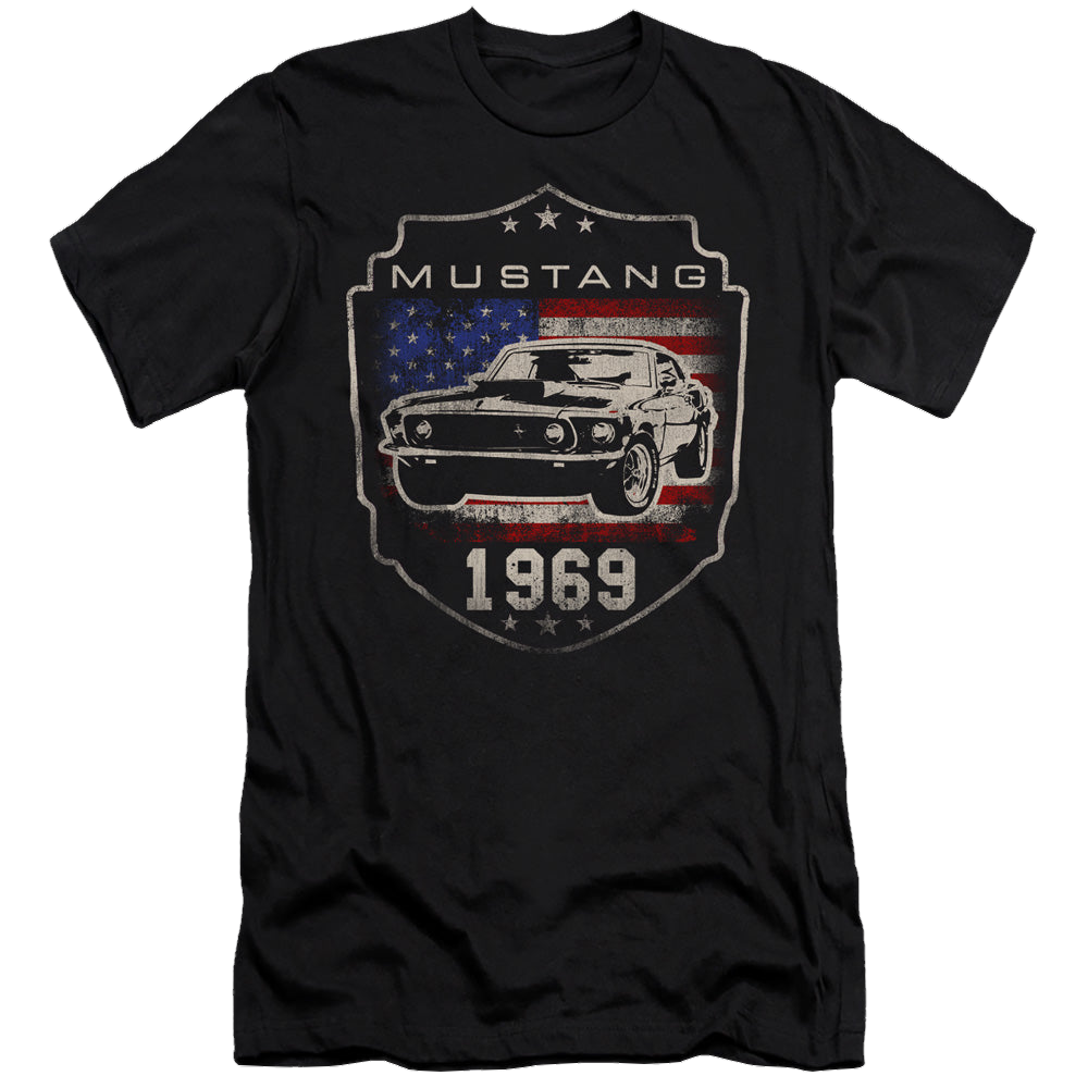 Ford Mustang 1969 Flag - Men's Premium Slim Fit T-Shirt Men's Premium Slim Fit T-Shirt Ford